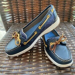 Navy Blue Glitter Sperrys